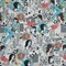 1 Yard Stretch Cotton Sateen White Pop Icons White Fashionably Late Print Comic Collection